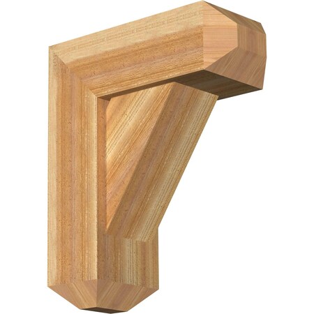 Ekena Millwork Traditional Craftsman Rough Sawn Bracket w/ Offset Brace, Western Red Cedar, 8"W x 20"D x 24"H BKT0806X20X24TRA04RWR
